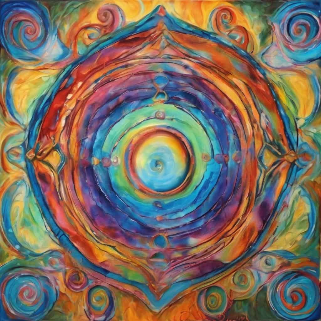 Ζωγραφική που εκπέμπει αισιοδοξία και ενδυνάμωση, προωθώντας θετική ενεργειακή ενίσχυση.